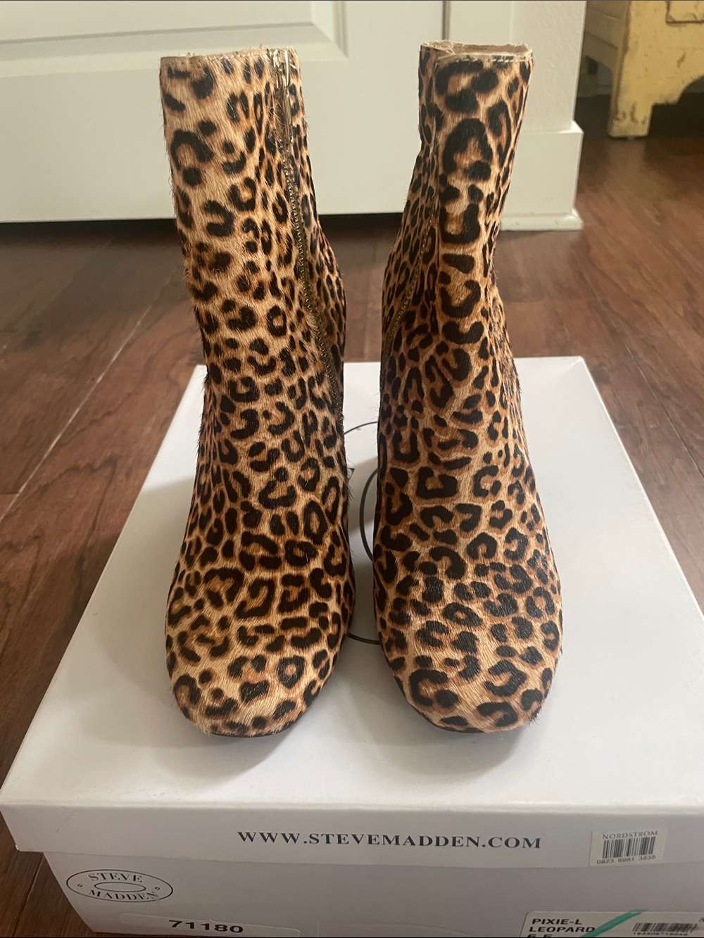 Steve Madden Leopard-Print Ankle Booties in Brown and Black